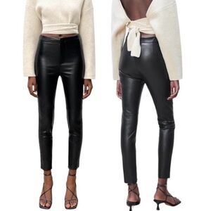 Zara Black Faux Leather Leggings
